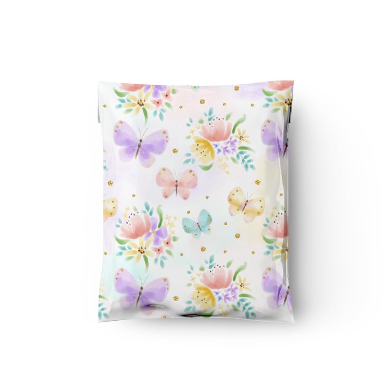 Pro Supply Global 10x13 (100) Butterfly Spring Designer Poly Mailers Waterproof Self Sealing Tear Resistant Polymailers Shipping Envelopes Premium Printed Bags For Small Businesses - Image 5
